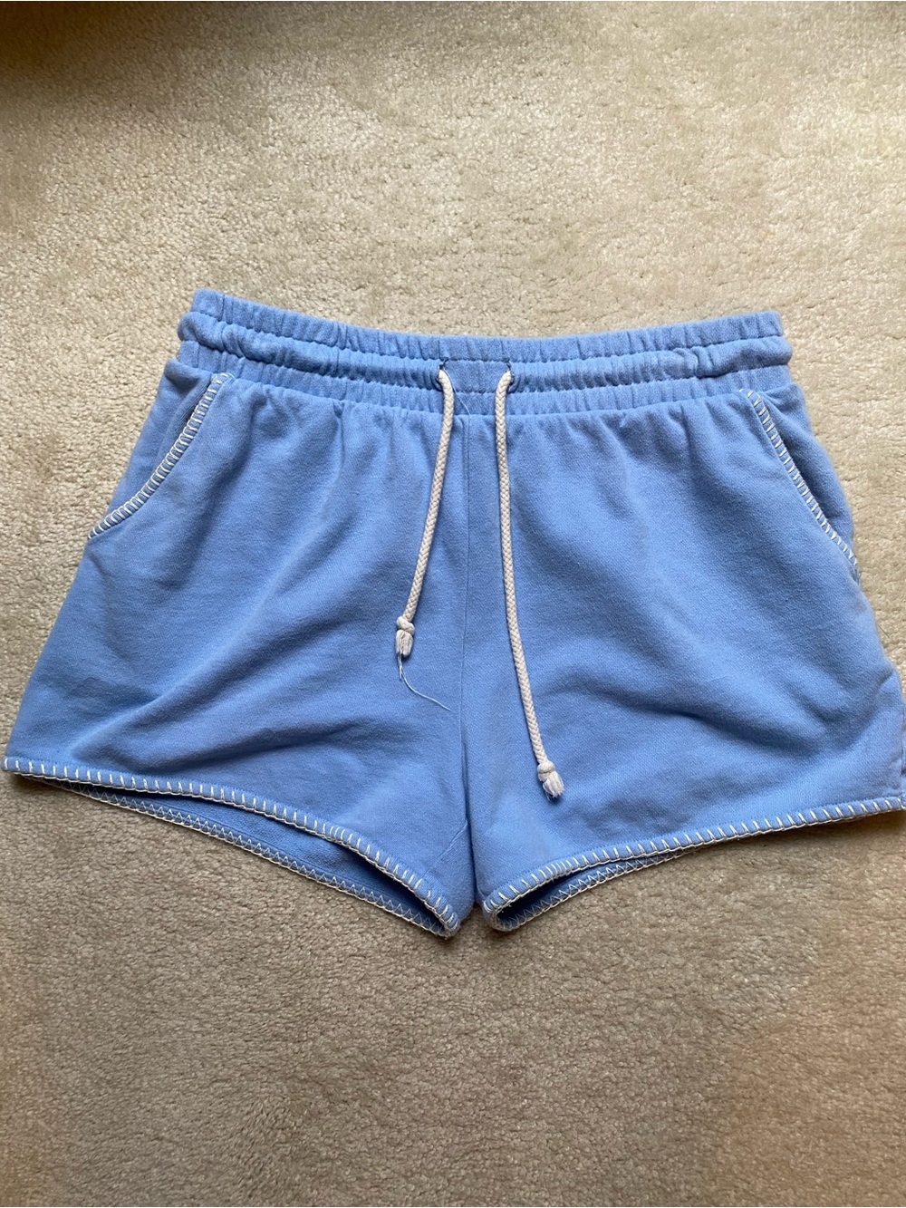 Z Supply Sky Blue Drawstring Lounge Shorts